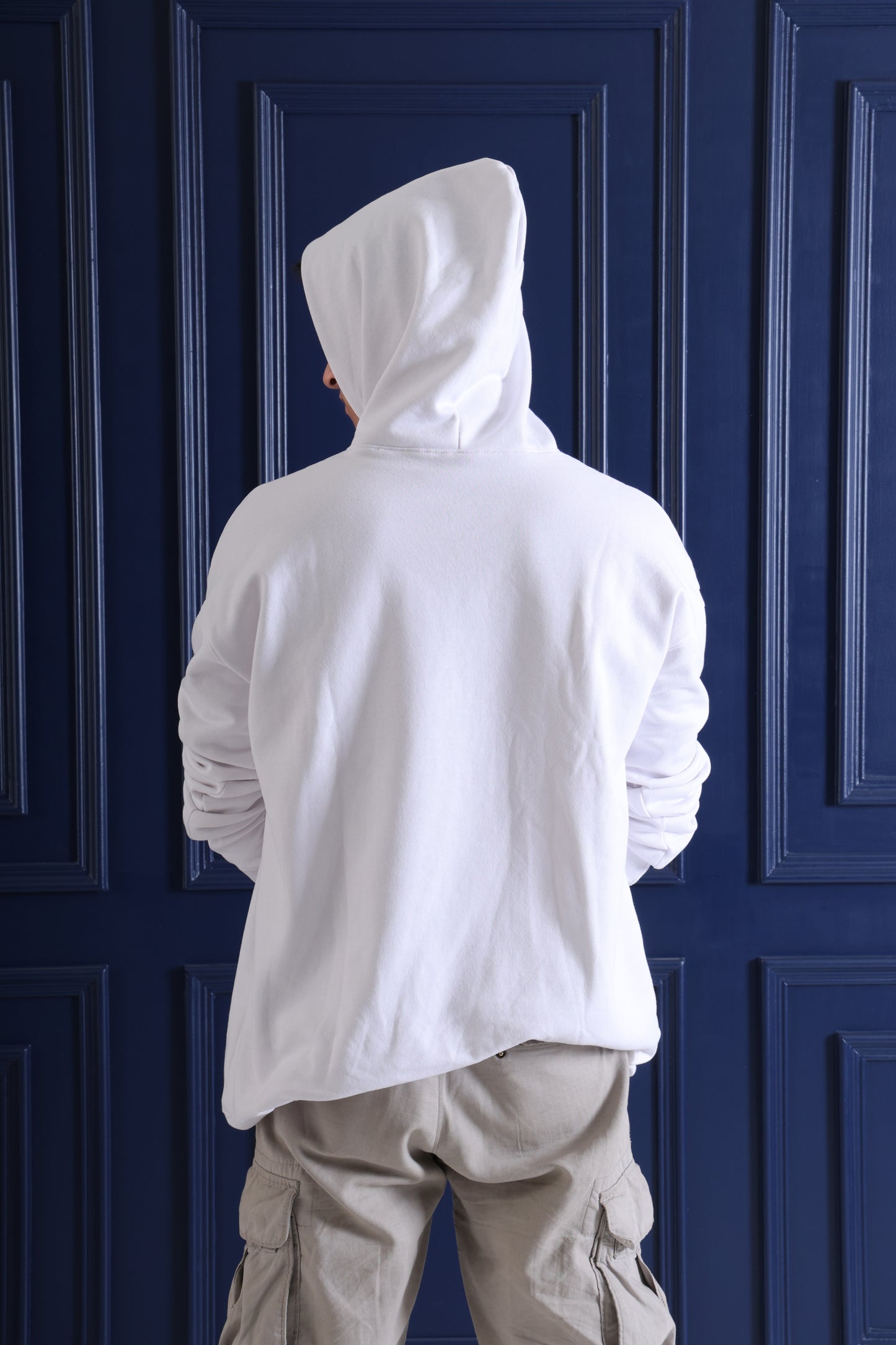 Serene Face and Foliage Design oversized fit hoodie
