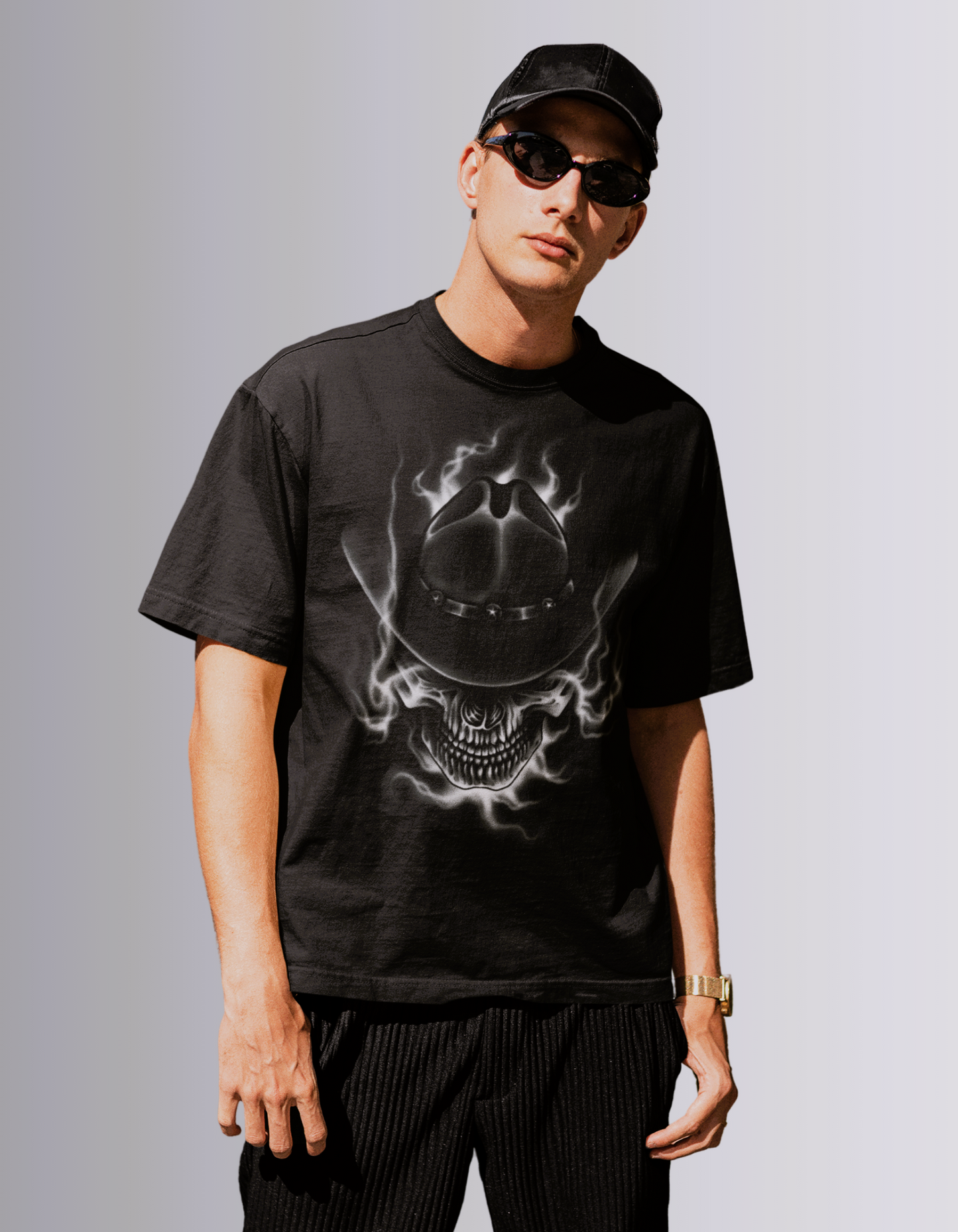 Black Skull Cowboy oversized T-shirt