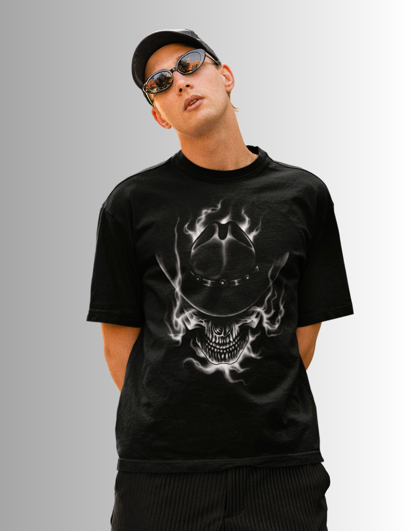 Black Skull Cowboy oversized T-shirt