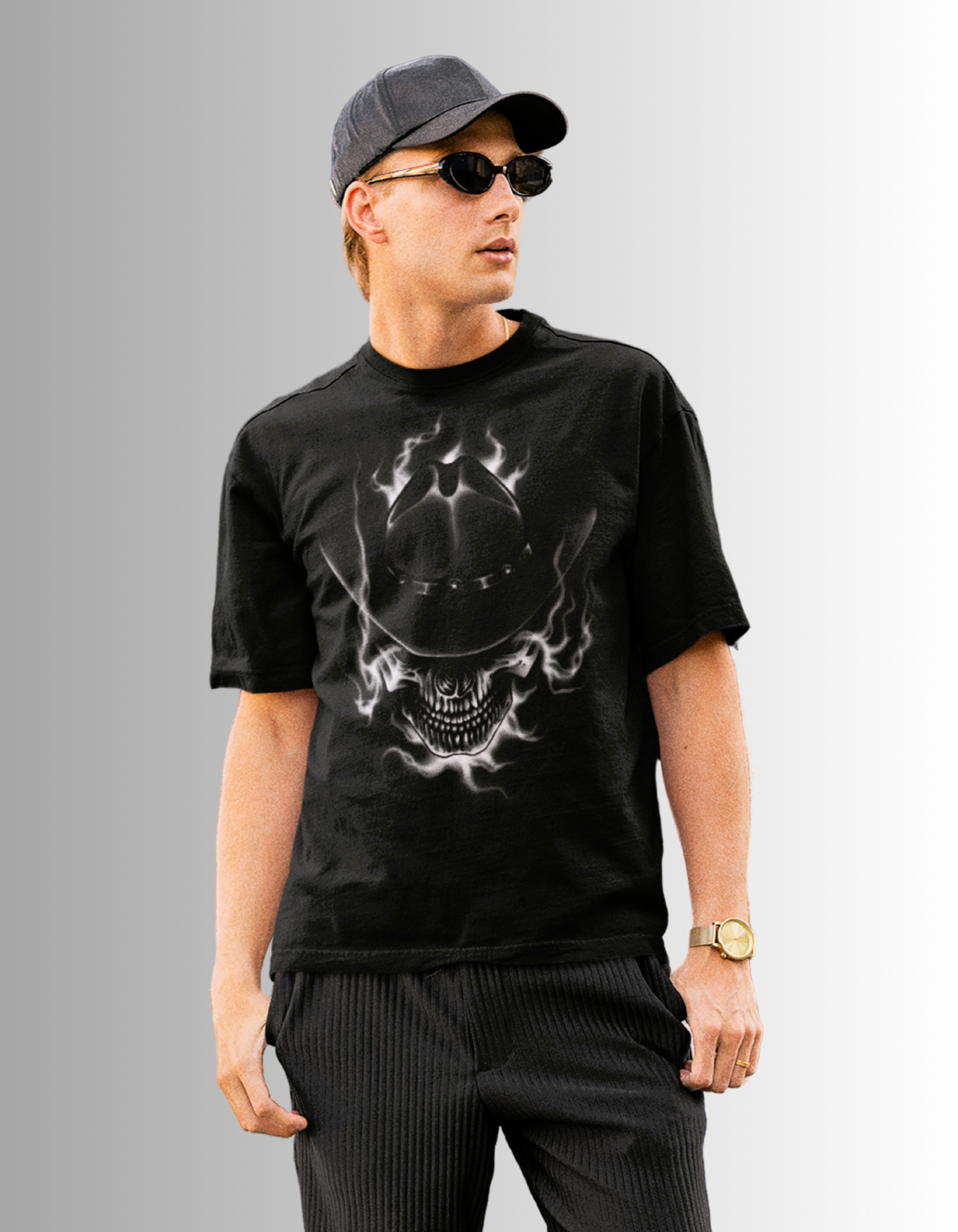 Black Skull Cowboy oversized T-shirt