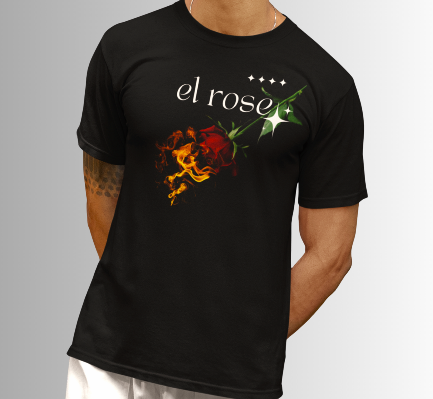 El Rose Flaming Graphic crew neck T-Shirt
