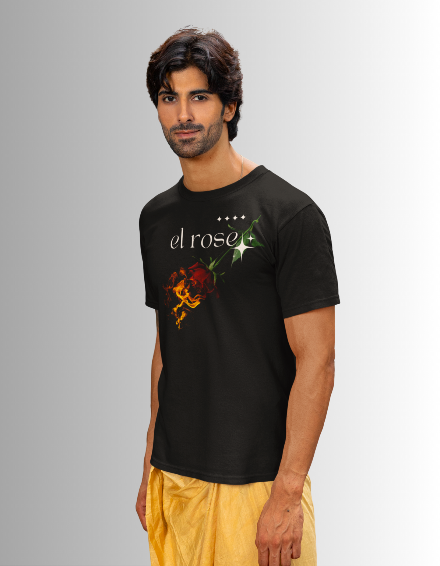 El Rose Flaming Graphic crew neck T-Shirt