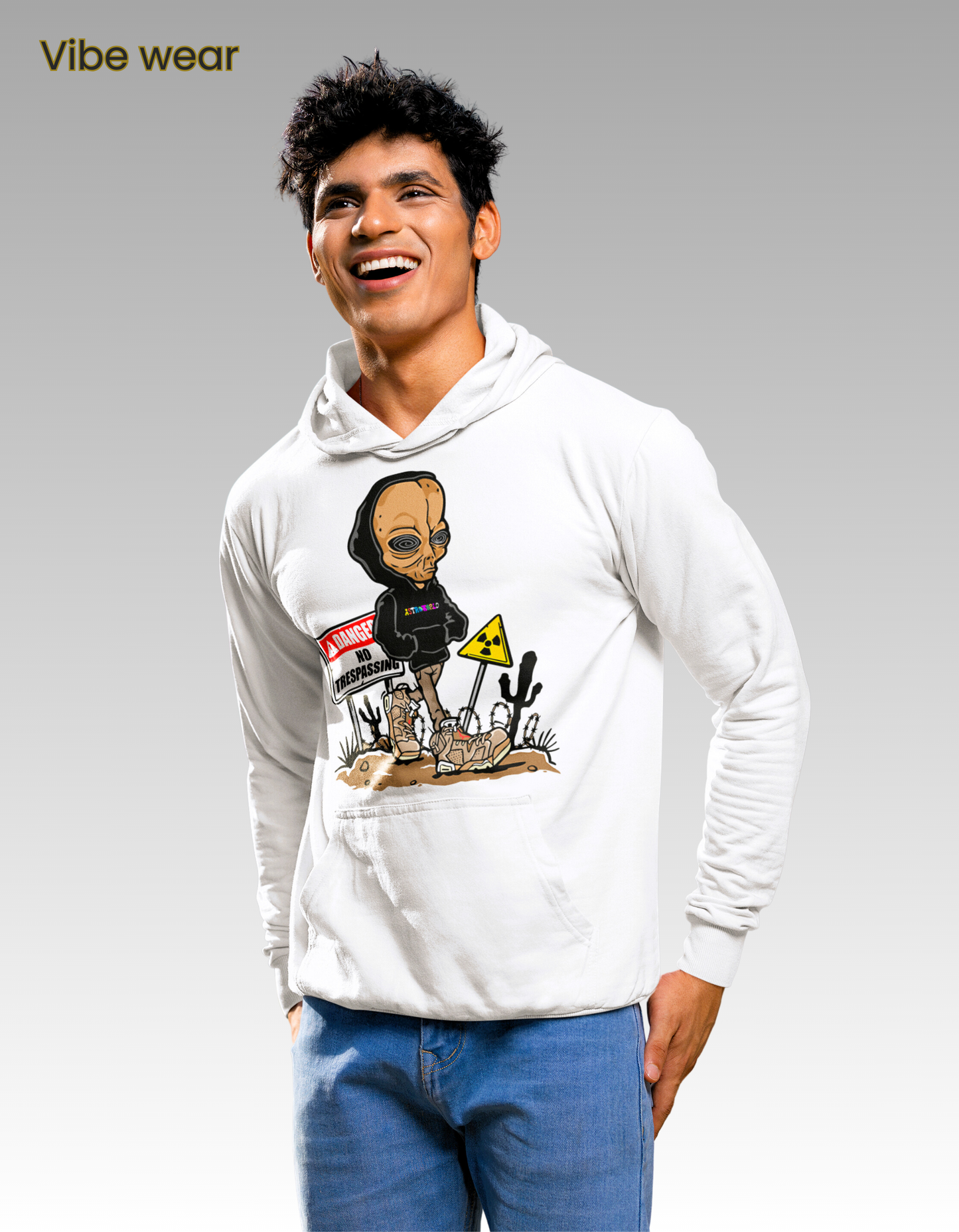 "No Trespassing" oversized Graphic Hoodie