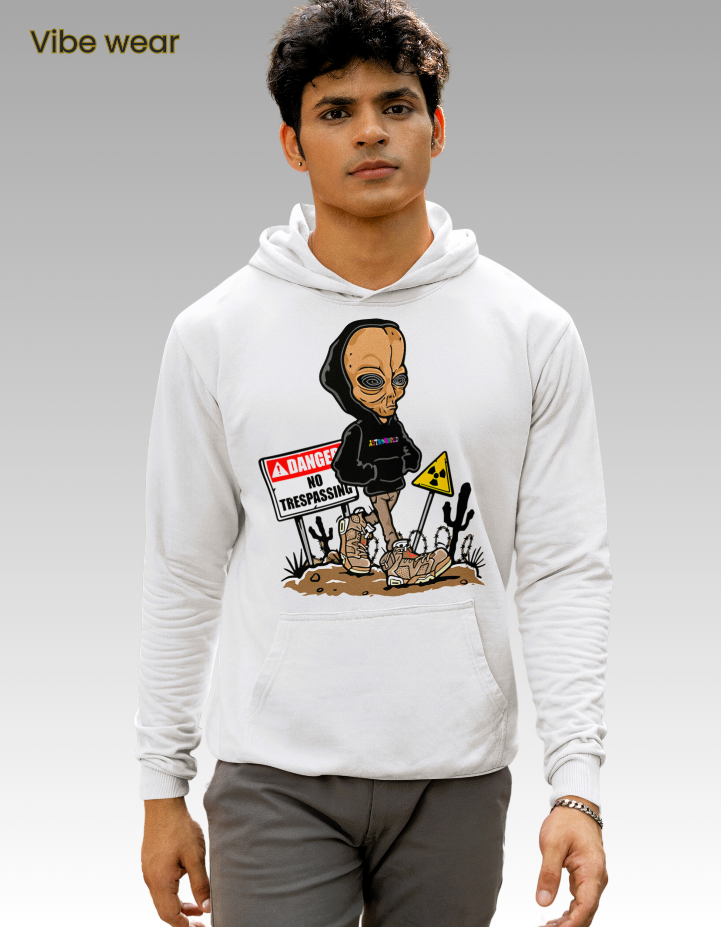 "No Trespassing" oversized Graphic Hoodie