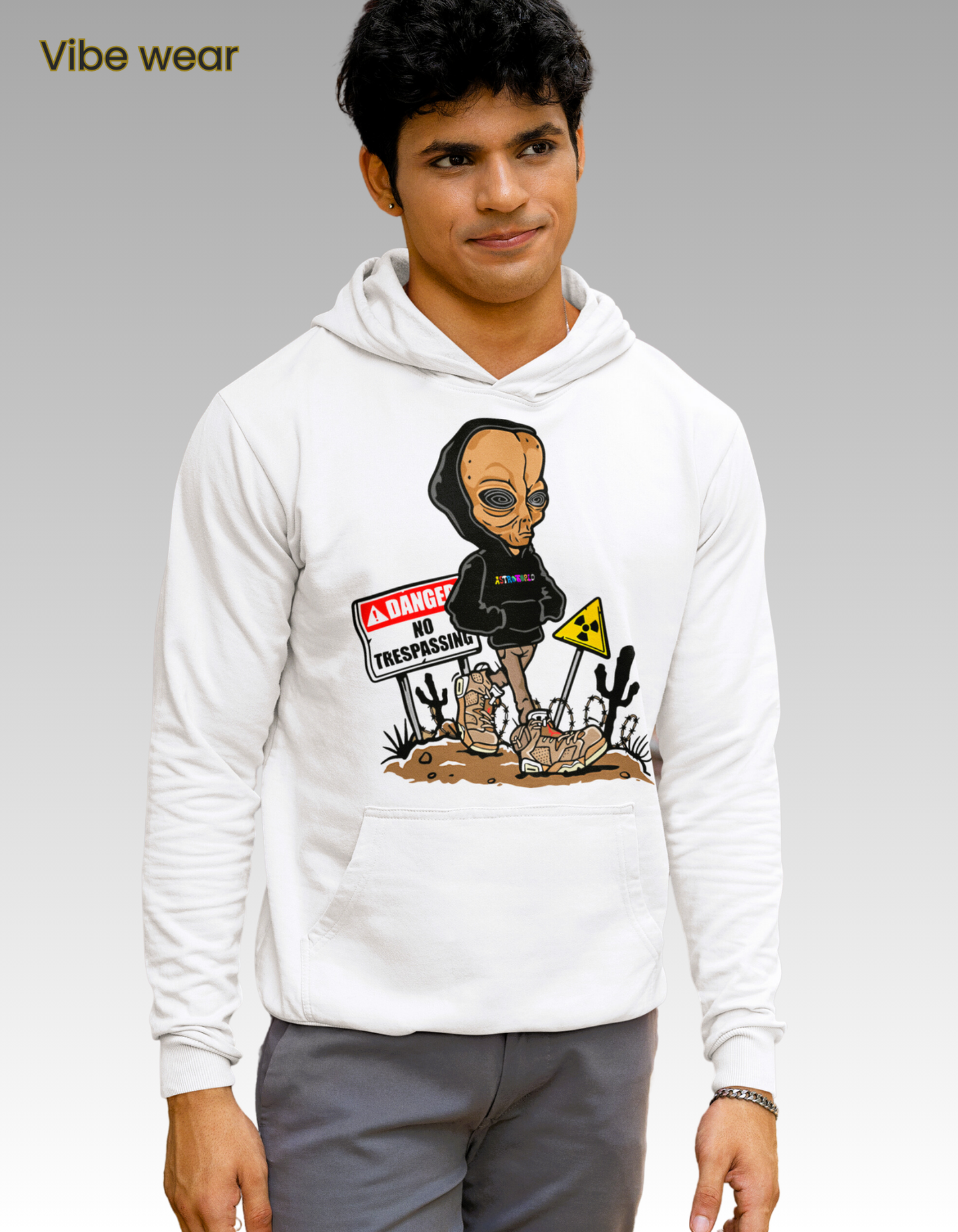"No Trespassing" oversized Graphic Hoodie
