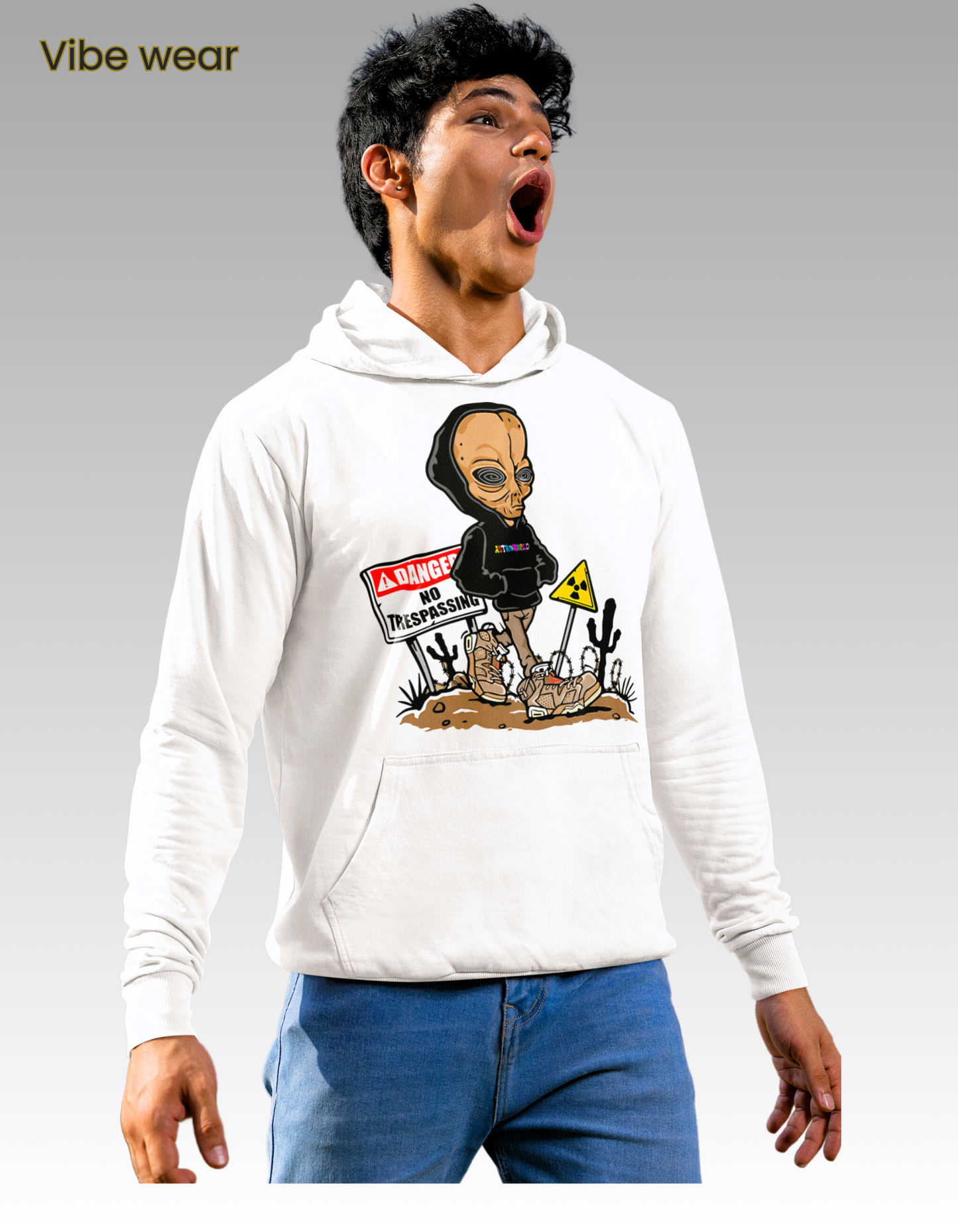"No Trespassing" oversized Graphic Hoodie