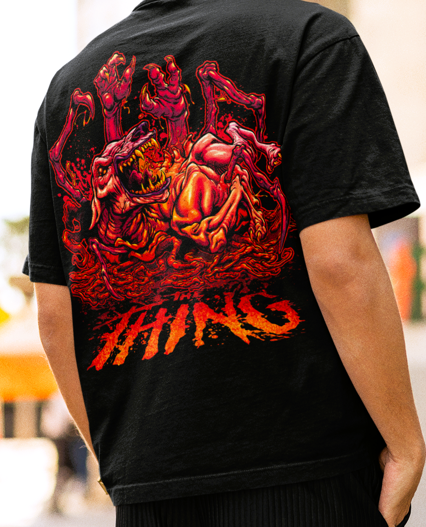 Fiery monster Creature Graphic Oversized T-shirt