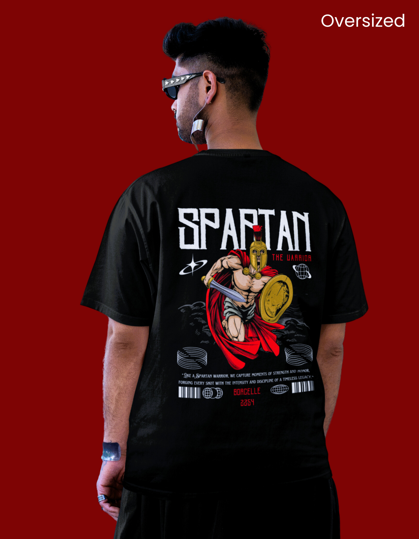 Spartan Warrior Oversized T-Shirt Black T-shirt