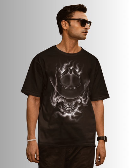 Black Skull Cowboy oversized T-shirt