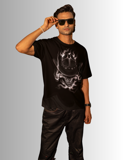 Black Skull Cowboy oversized T-shirt