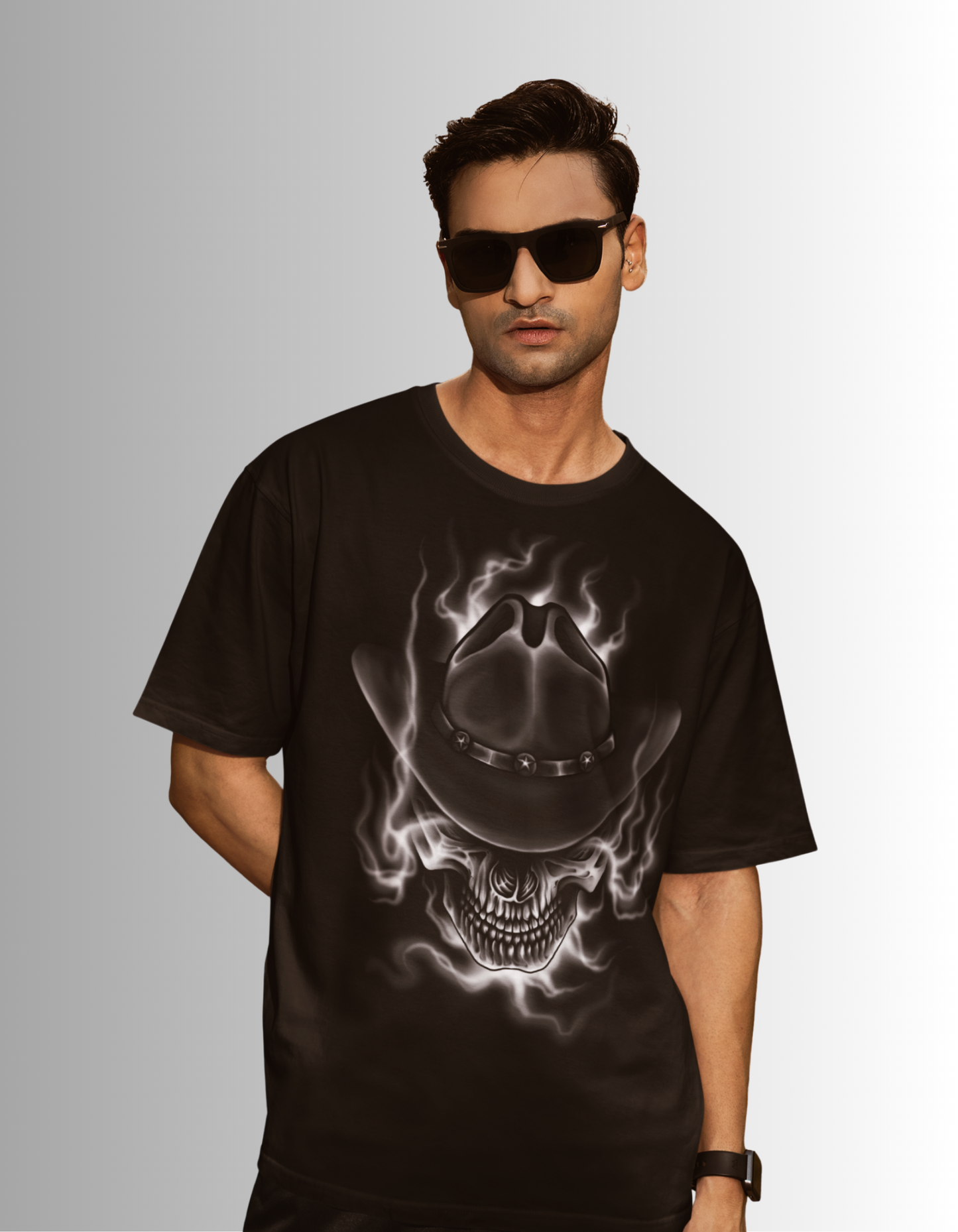 Black Skull Cowboy oversized T-shirt