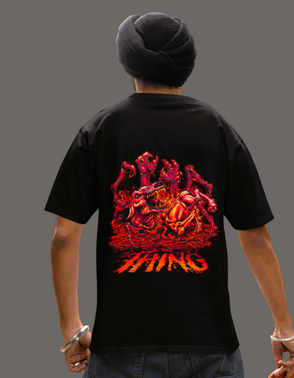 Fiery monster Creature Graphic  Oversized T-shirt