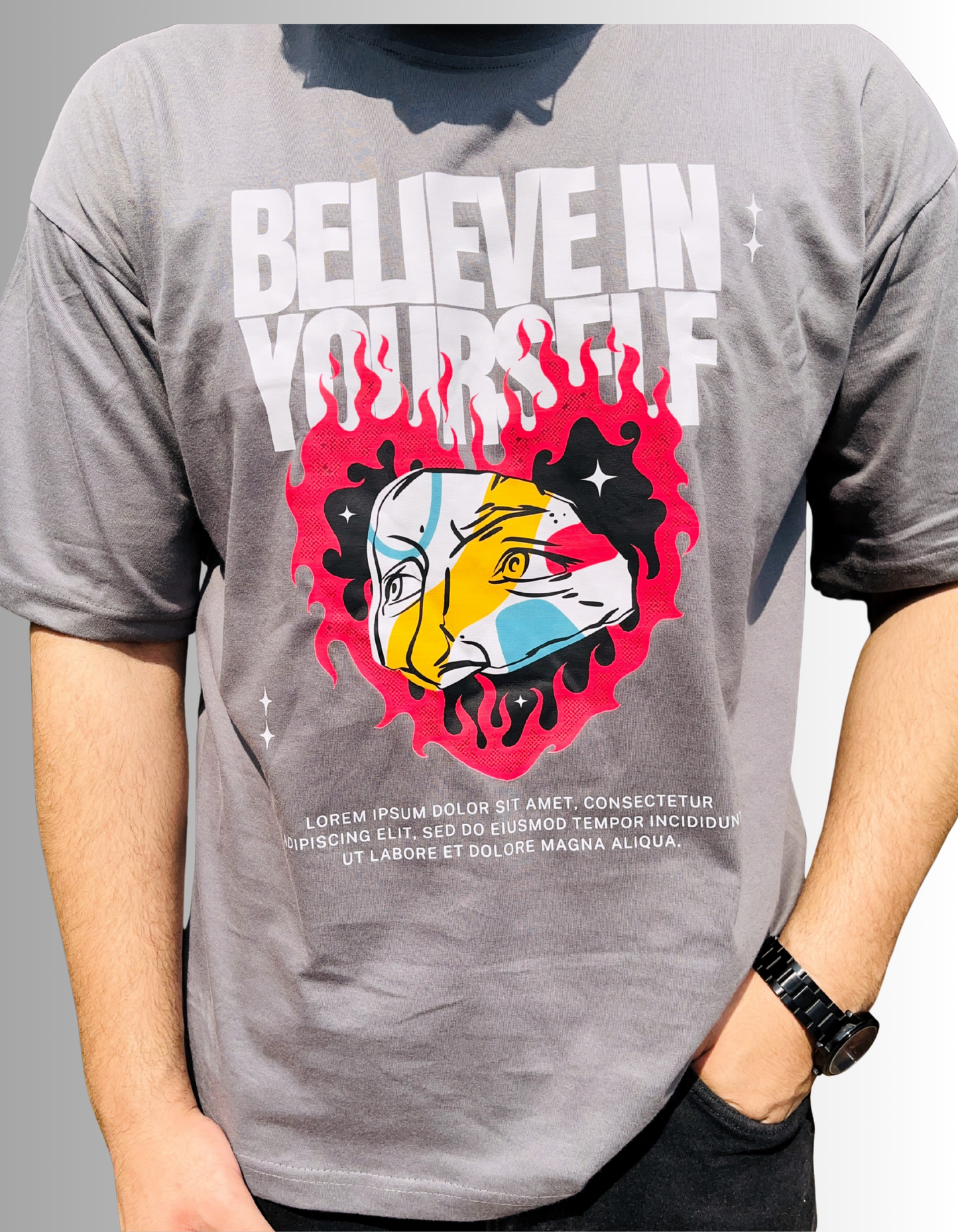 Believe in your self oversized Fit T-shirt