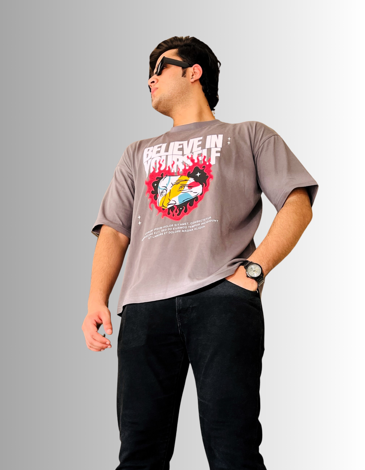 Believe in your self oversized Fit T-shirt