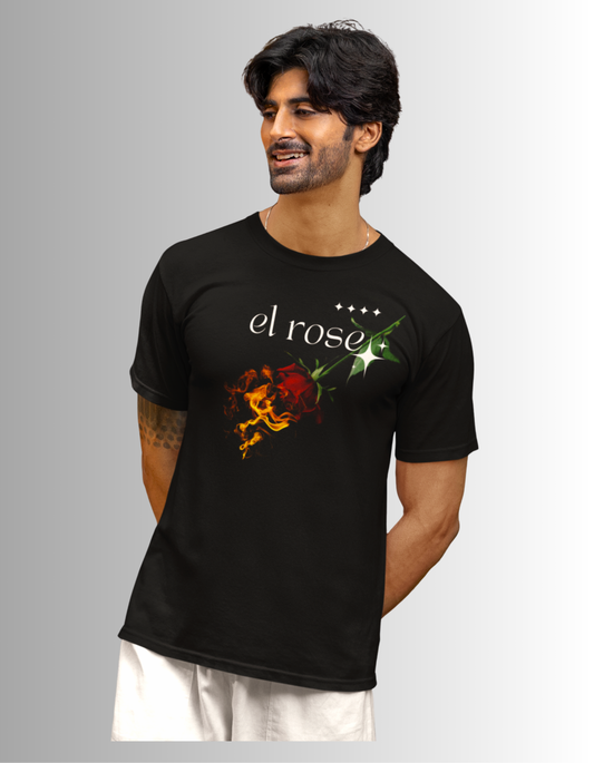 El Rose Flaming Graphic crew neck T-Shirt