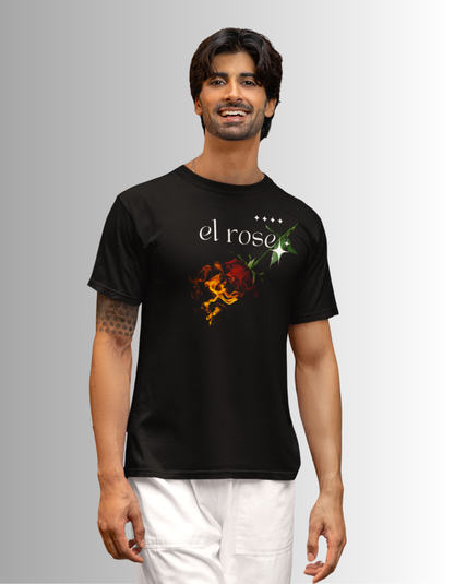 El Rose Flaming Graphic crew neck T-Shirt