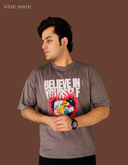 Believe in your self oversized Fit T-shirt