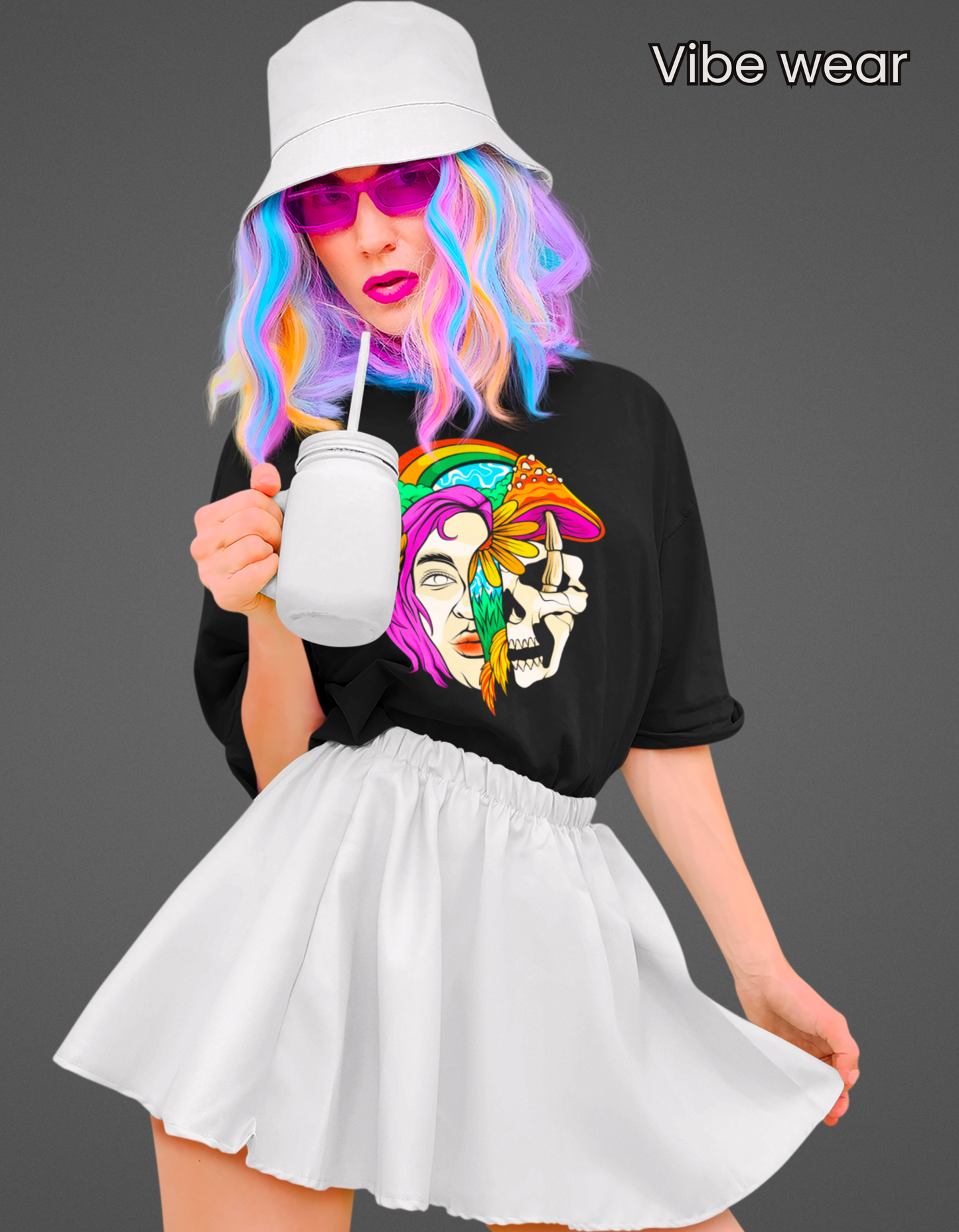 Psychedelic Skull Graphic T-Shirt