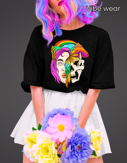 Psychedelic Skull Graphic T-Shirt