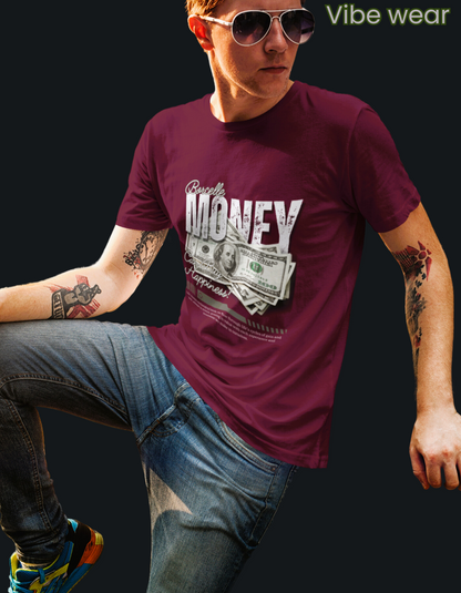 Money can buy happiness Round Neck T-shirt