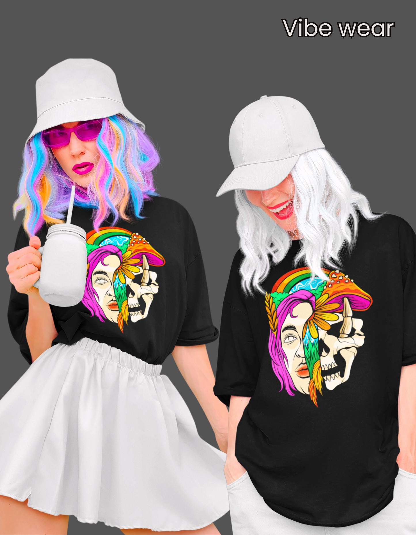 Psychedelic Skull Graphic T-Shirt