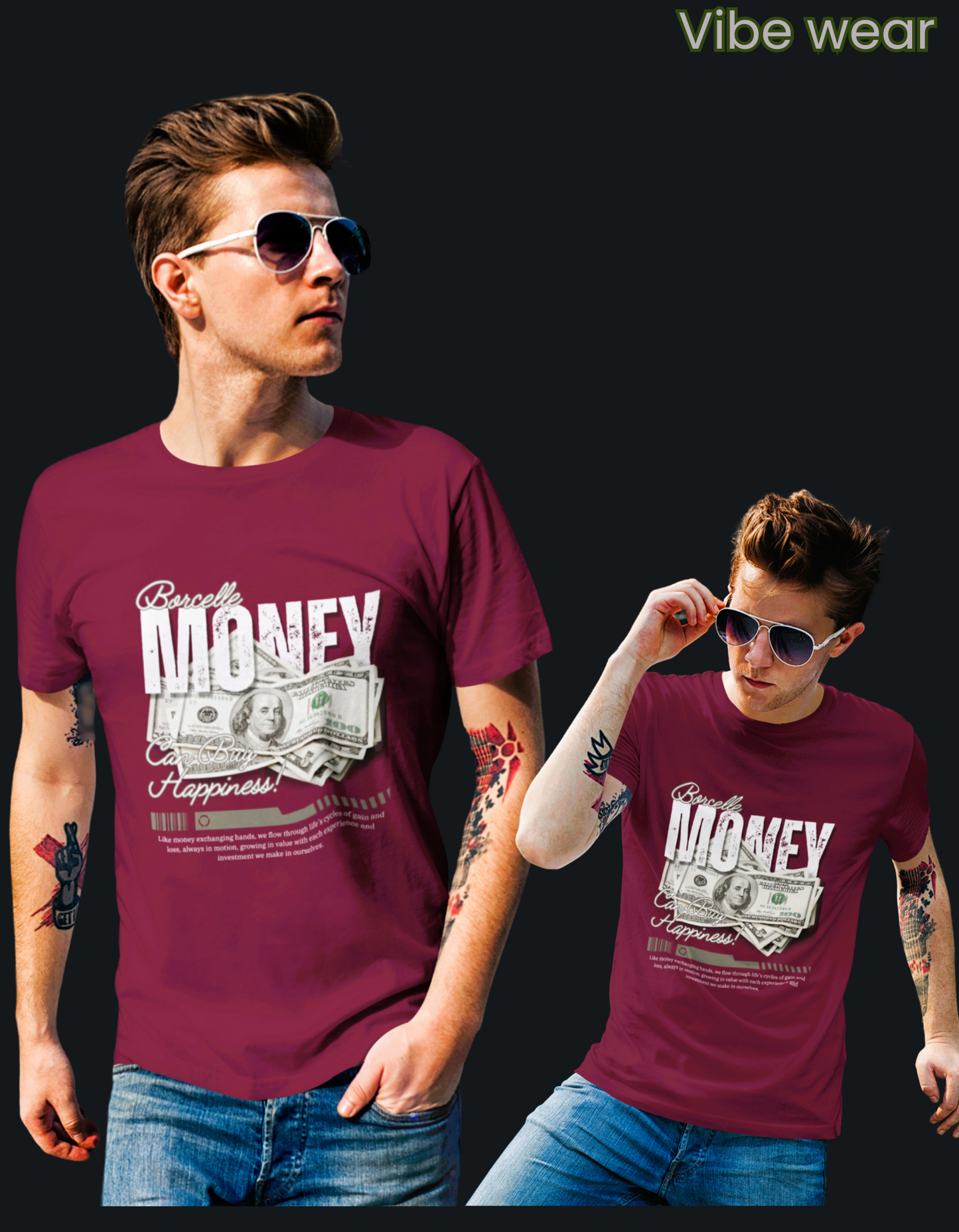 Money can buy happiness Round Neck T-shirt