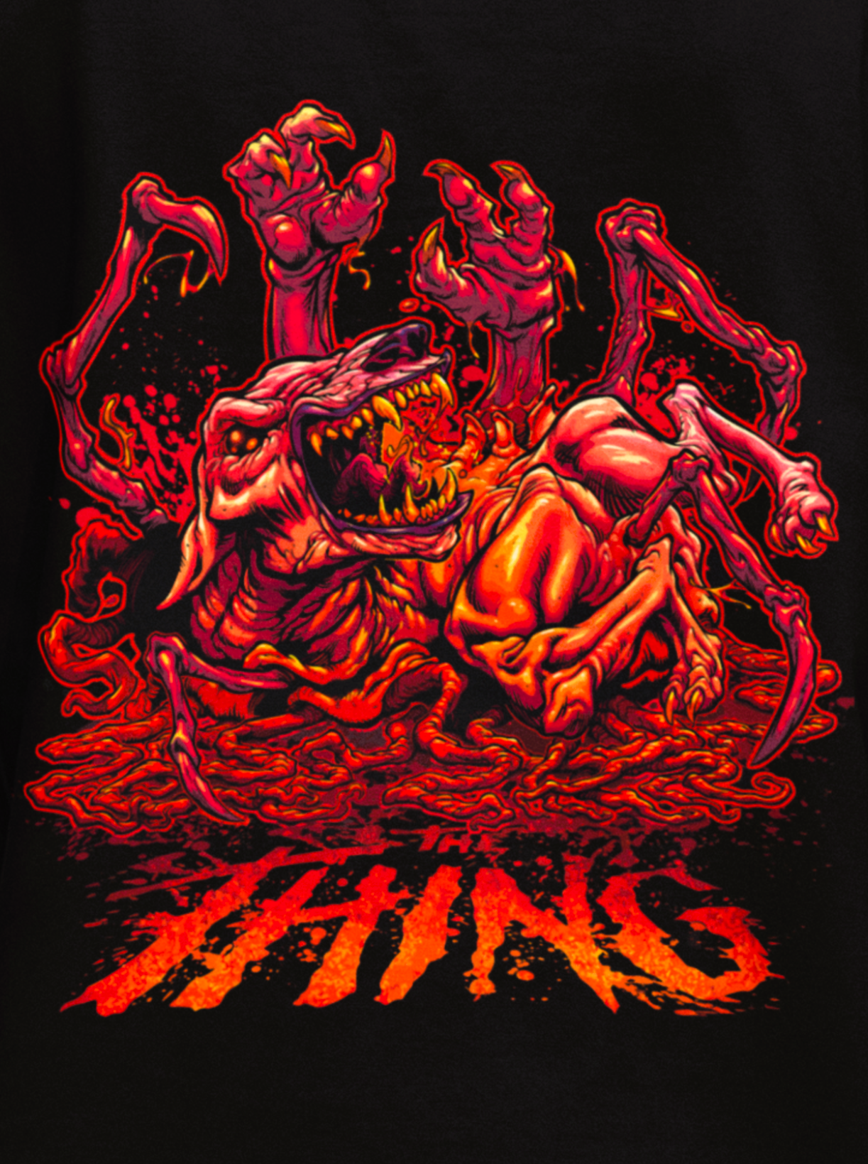 Fiery monster Creature Graphic  Oversized T-shirt