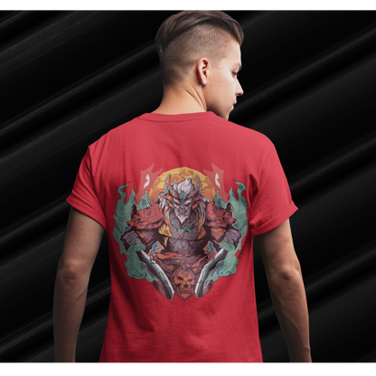 Vecteezy Inferno Warrior faded red round neck Red T-Shirt