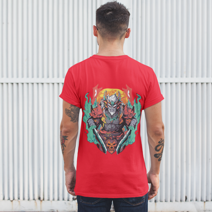 Vecteezy Inferno Warrior faded red round neck Red T-Shirt