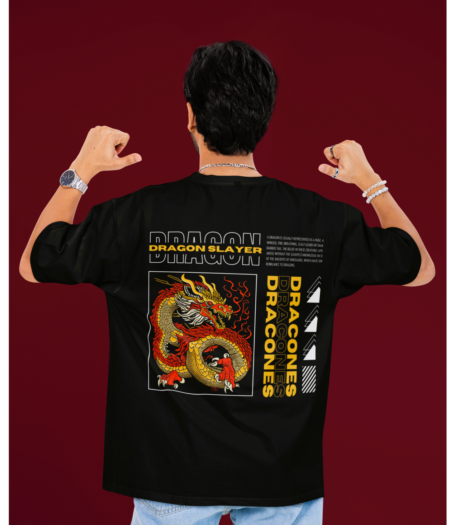 DRAGON slayer  over sized fit  T-shirt
