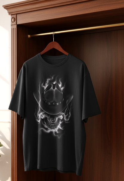 Black Skull Cowboy oversized T-shirt